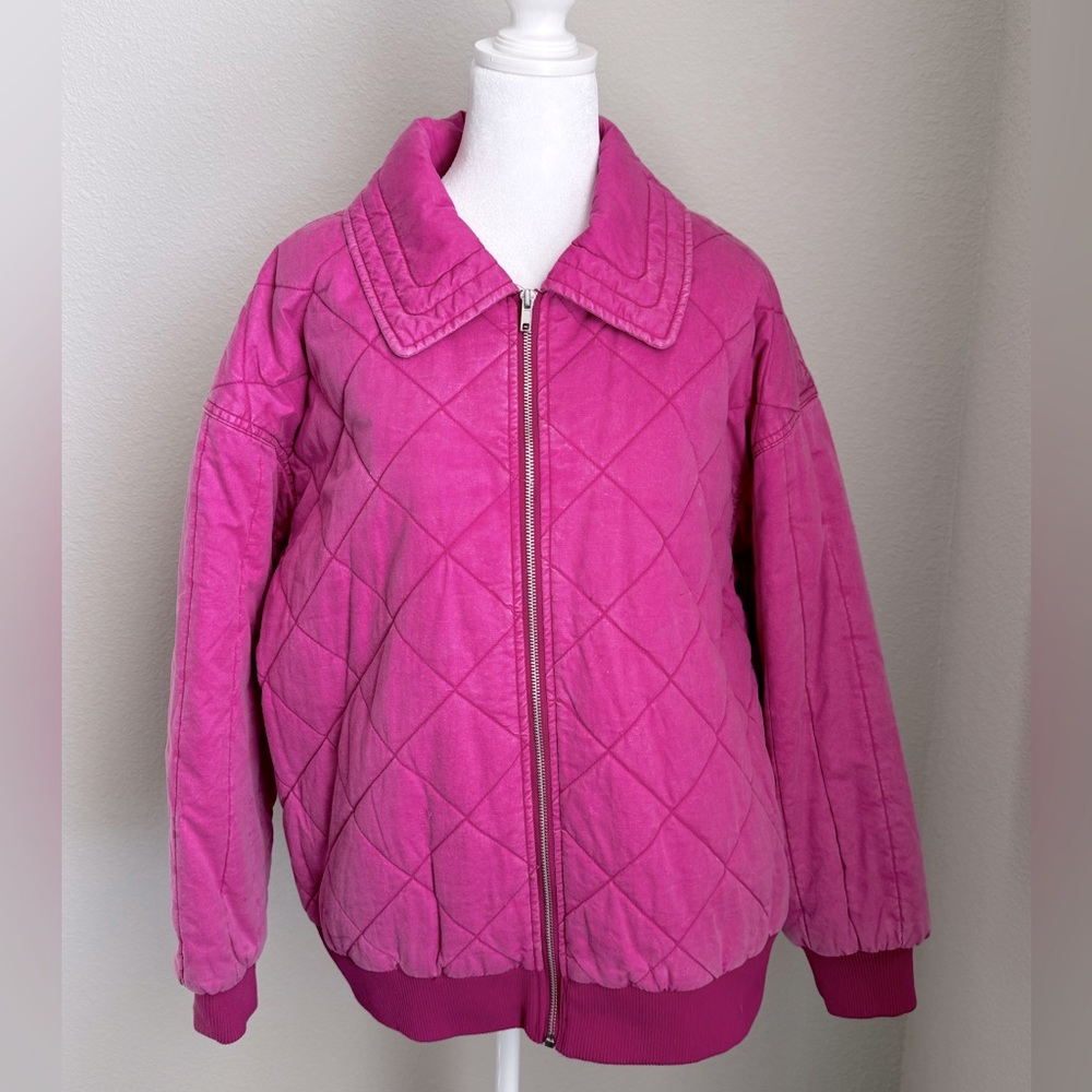 Wild Fable Ravishing Pink Quilted Bomber Jacket (M) NWT